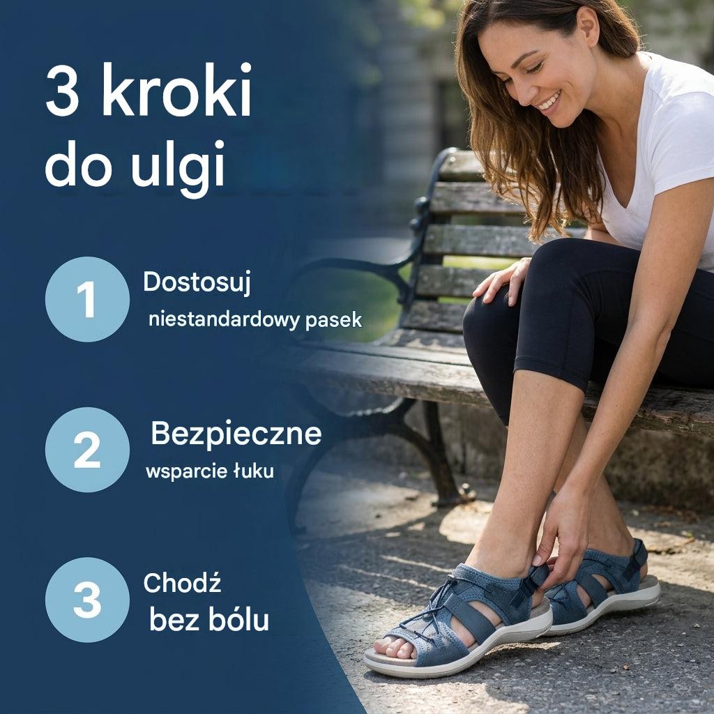 Ortopedyczne sandały sportowe z siateczki – regulowany model z wieloma paskami, odpowiedni przy palcach młotkowatych