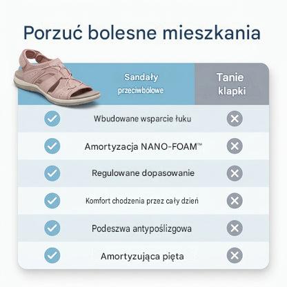 Ortopedyczne sandały sportowe z siateczki – regulowany model z wieloma paskami, odpowiedni przy palcach młotkowatych