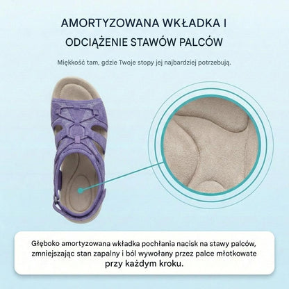 Ortopedyczne sandały sportowe z siateczki – regulowany model z wieloma paskami, odpowiedni przy palcach młotkowatych