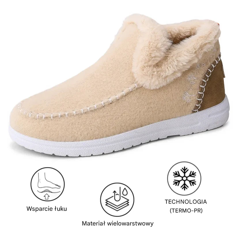 Wysokiej jakości damskie buty z kaszmiru, komfortowe, antypoślizgowe, z wsparciem łuku stopy! 🔥70% zniżki dziś – nie przegap!