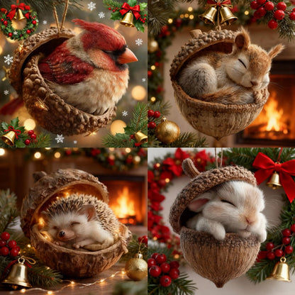 🎁❤️Leśne zwierzątka – ozdoby z żołędzi na przytulne leśne Święta