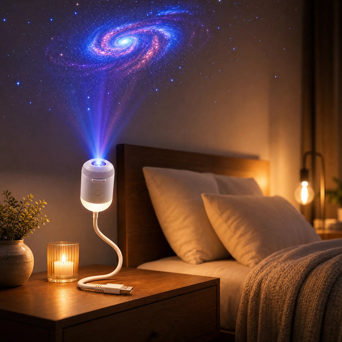 ✨Magiczna Gwiaździsta Noc na Wyciągnięcie Ręki – Popularna Lampka Projektorowa do Sypialni i Samochodu