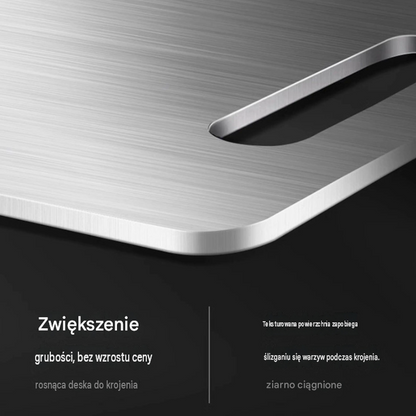 100% tytanowa deska do krojenia: bez mikroplastików, bakterii i tępych noży.