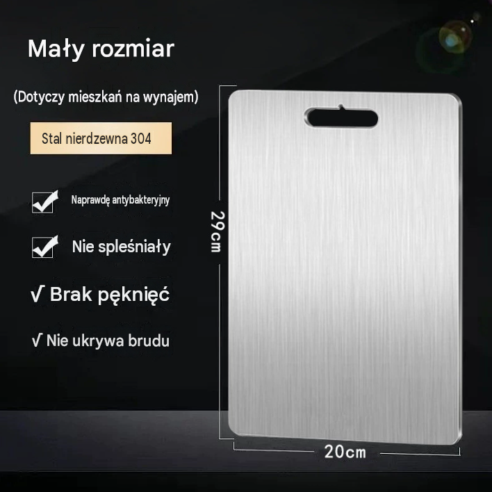 100% tytanowa deska do krojenia: bez mikroplastików, bakterii i tępych noży.