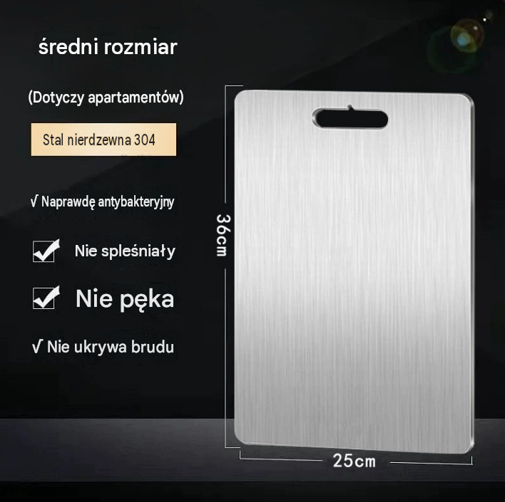 100% tytanowa deska do krojenia: bez mikroplastików, bakterii i tępych noży.