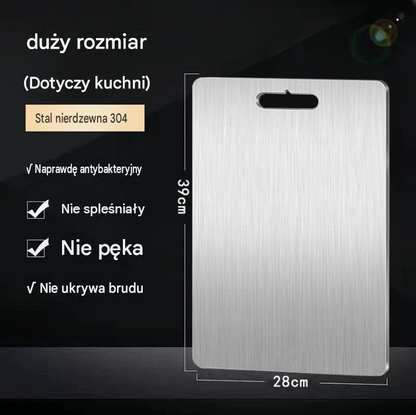 100% tytanowa deska do krojenia: bez mikroplastików, bakterii i tępych noży.