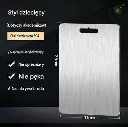 100% tytanowa deska do krojenia: bez mikroplastików, bakterii i tępych noży.