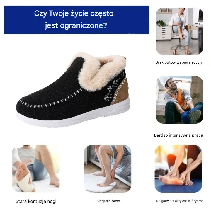 Wysokiej jakości damskie buty z kaszmiru, komfortowe, antypoślizgowe, z wsparciem łuku stopy! 🔥70% zniżki dziś – nie przegap!
