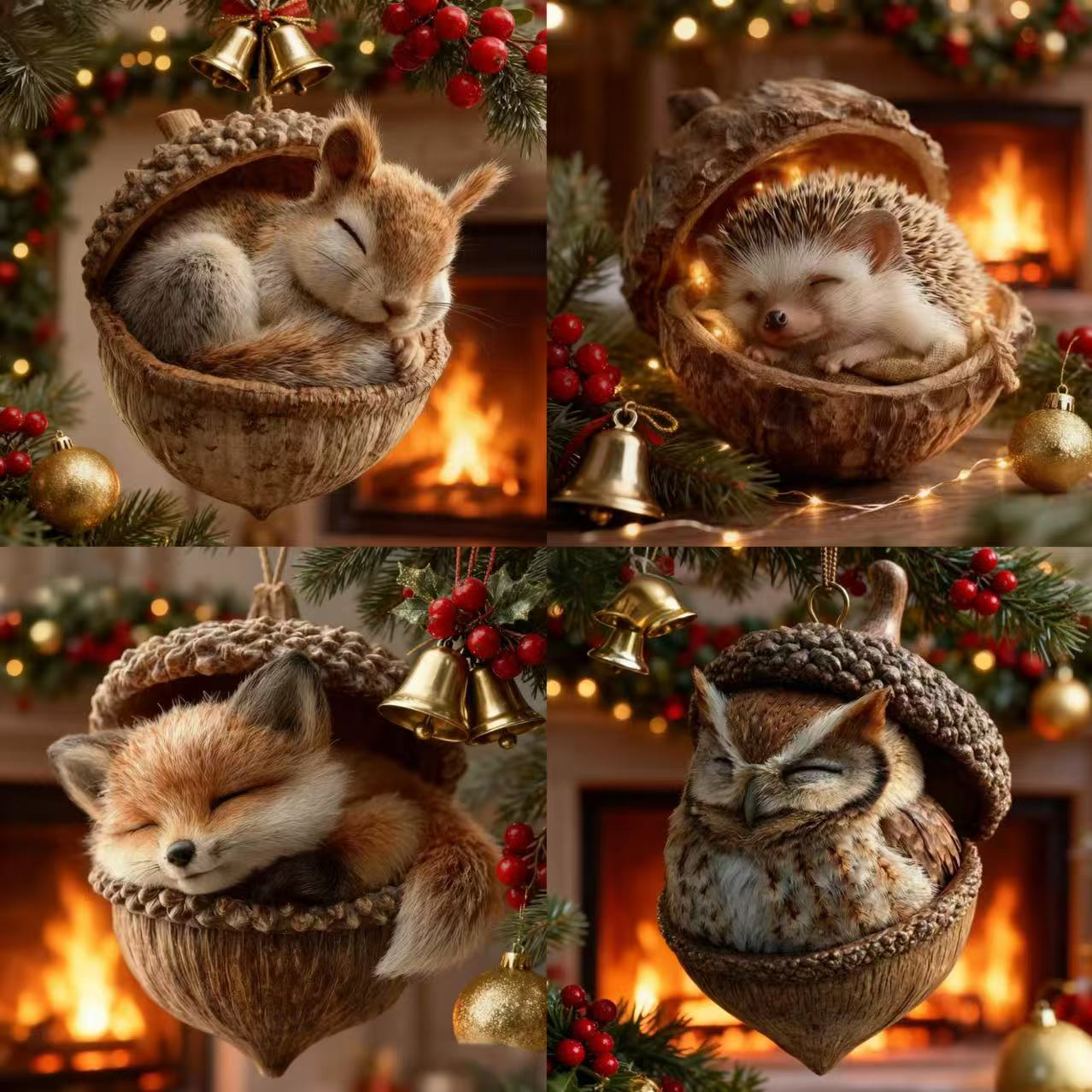 🎁❤️Leśne zwierzątka – ozdoby z żołędzi na przytulne leśne Święta