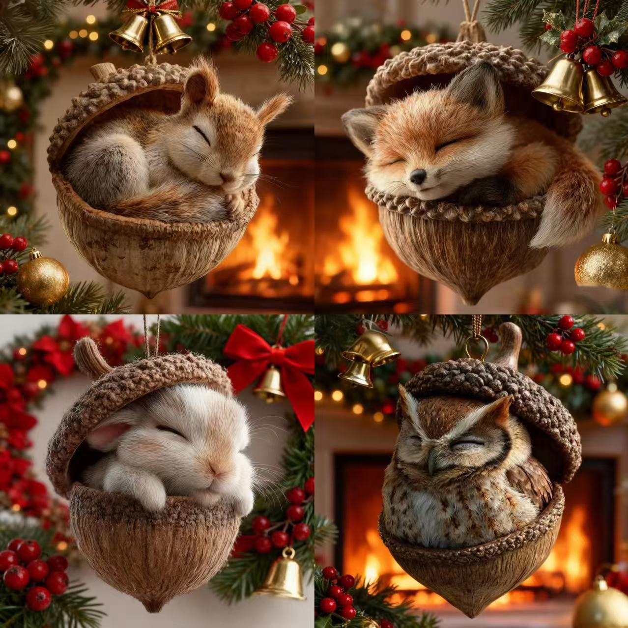 🎁❤️Leśne zwierzątka – ozdoby z żołędzi na przytulne leśne Święta