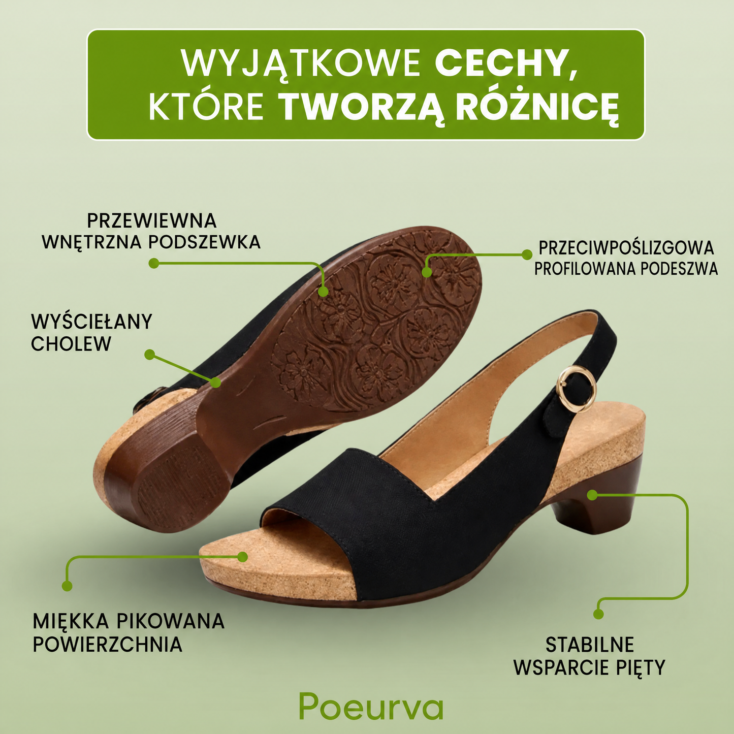[🎉Ekskluzywna oferta dla członków]Poeurva wygodne sandały z antypoślizgową podeszwą – maksymalny komfort · oryginalny model