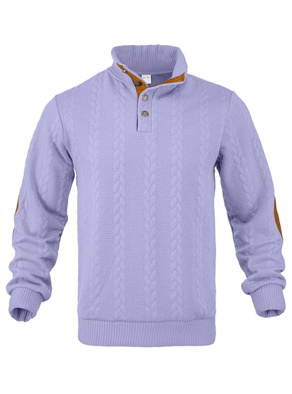 🔥 Luksusowy męski sweter z dzianiny z kołnierzykiem Henley i eleganckim haftem – wygodny styl na co dzień