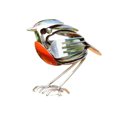 🐦 Ręcznie wykonana metalowa dekoracja w kształcie rudzika – elegancka ozdoba do ogrodu i domu