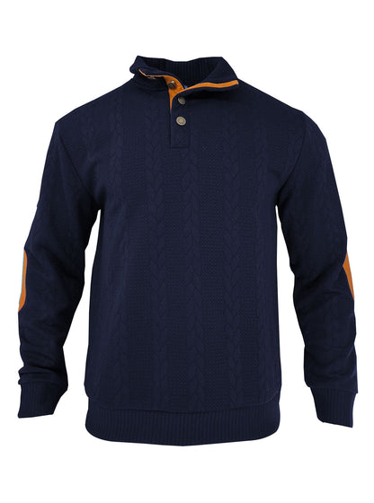 🔥 Luksusowy męski sweter z dzianiny z kołnierzykiem Henley i eleganckim haftem – wygodny styl na co dzień