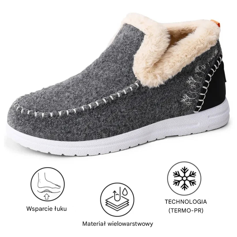 Wysokiej jakości damskie buty z kaszmiru, komfortowe, antypoślizgowe, z wsparciem łuku stopy! 🔥70% zniżki dziś – nie przegap!