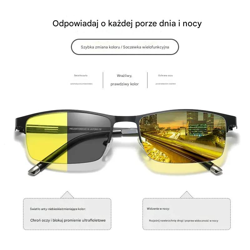 Nocne okulary o wysokiej rozdzielczości z antyodblaskową powłoką, zaprojektowane przez niemieckich inżynierów, idealne do środowisk o zróżnicowanym oświetleniu, do jazdy nocą oraz codziennej pracy biurowej.