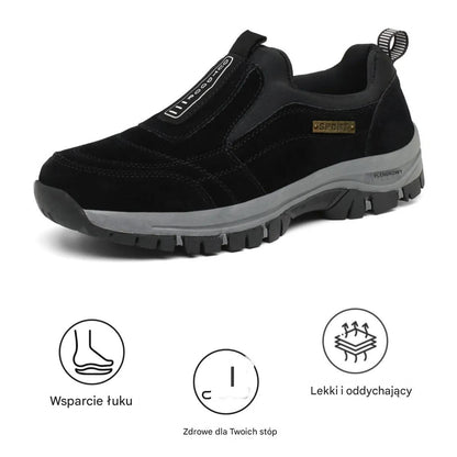 Outdoorowe buty ortopedyczne poprawiające równowagę oraz wspierające zdrowie kręgosłupa i stawów seniorów, odpowiednie dla kobiet i mężczyzn
