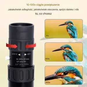 [🎉Ekskluzywna oferta dla członków]Przenośny teleskop HD obsługiwany jedną ręką, z zoomem 10–300×, to idealny wybór dla miłośników przyrody i obserwatorów nocnego nieba do odkrywania świata!