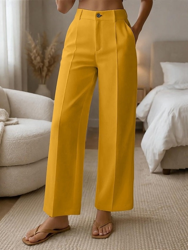 ✨ Damskie wygodne spodnie z wysokim stanem i szerokimi nogawkami – elegancki krój podkreślający sylwetkę na co dzień 💖