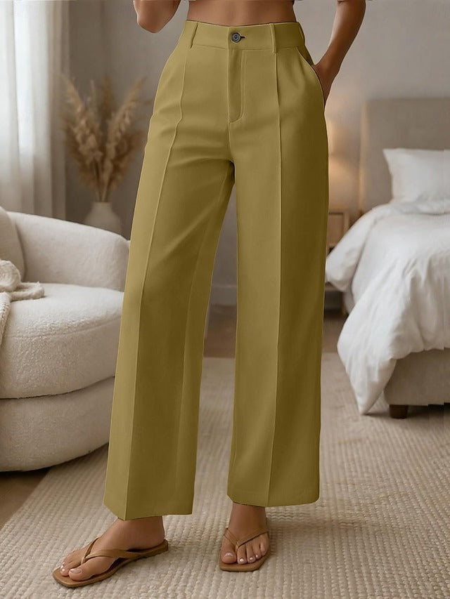 ✨ Damskie wygodne spodnie z wysokim stanem i szerokimi nogawkami – elegancki krój podkreślający sylwetkę na co dzień 💖