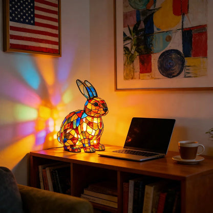 [🎉 Ekskluzywne dla członków ]Poeurva witrażowa lampa w stylu leśnego króliczka 🐰✨