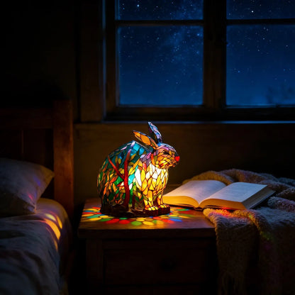 [🎉 Ekskluzywne dla członków ]Poeurva witrażowa lampa w stylu leśnego króliczka 🐰✨