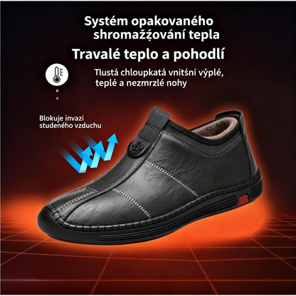 [🎉 Ekskluzywne dla członków ]Męskie luksusowe zimowe skórzane buty z ociepleniem 2026 – zapewniają wsparcie łuku stopy, poprawiają postawę i gwarantują komfortowe chodzenie przez cały dzień!