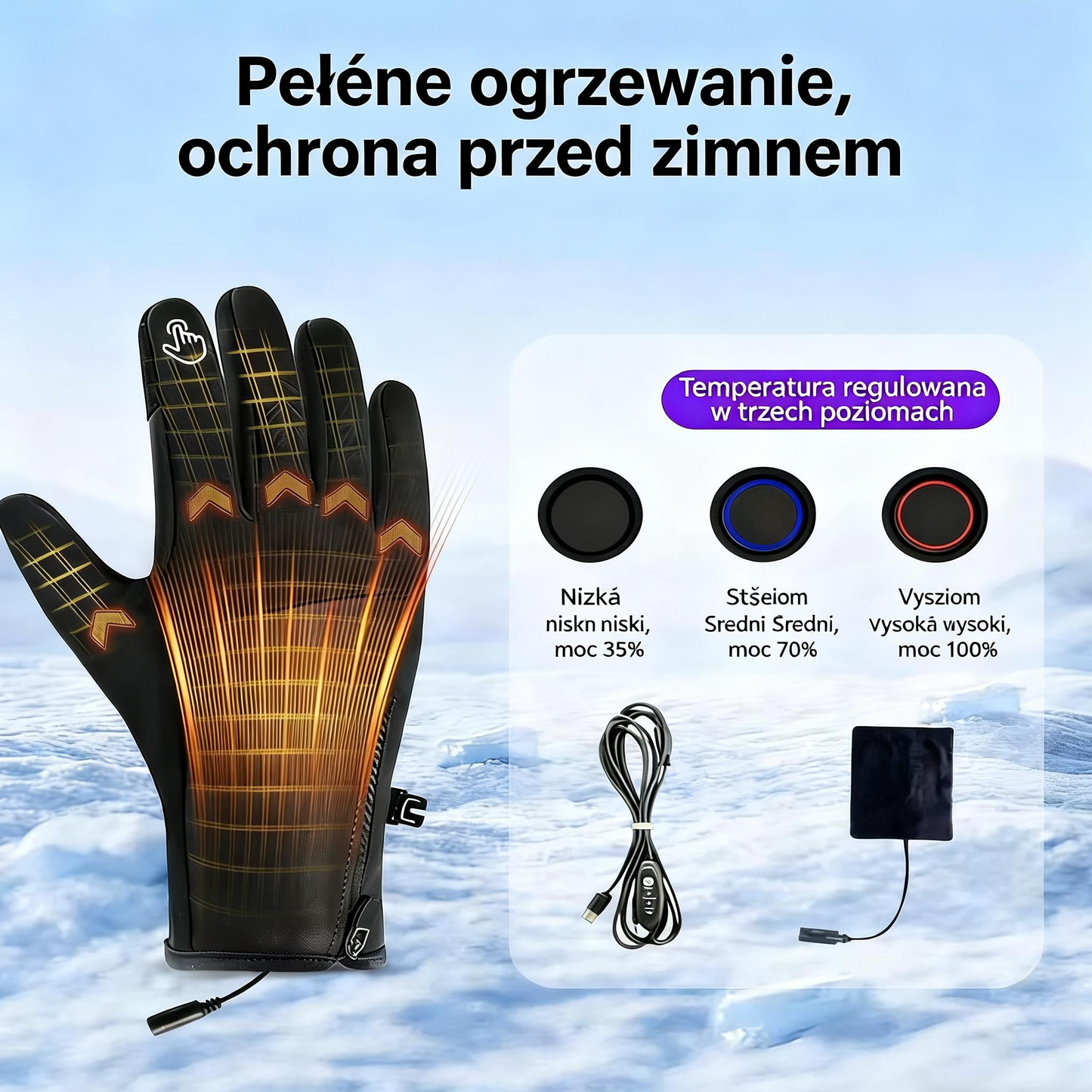 Inteligentne rękawice grzewcze z 3 regulowanymi stopniami🔥 | Zaprojektowane dla seniorów, szybkie ogrzewanie w ciągu kilku sekund, ochrona przed mrozem.
