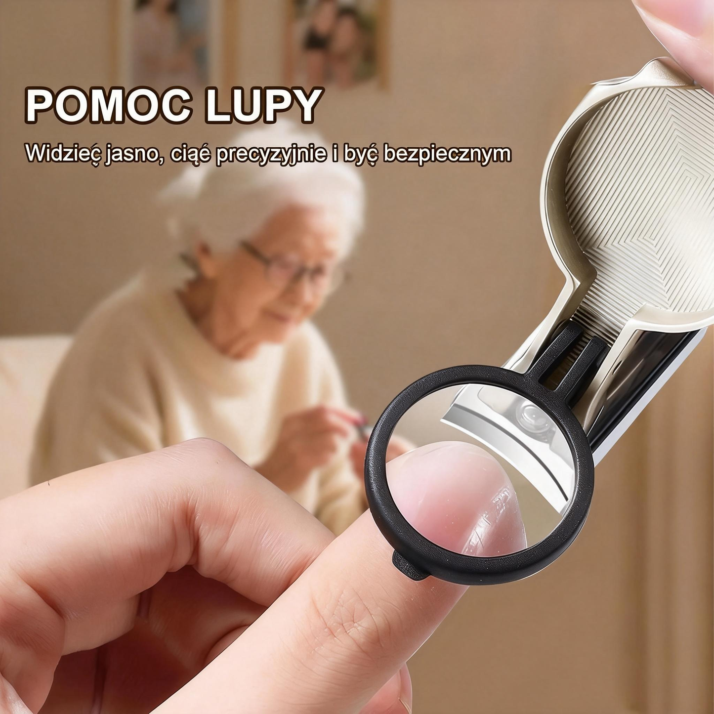 🎉 Ekskluzywne dla członków –Specjalnie zaprojektowane dla seniorów nożyczki do paznokci przeciw rozpryskiwaniu , z lupą 🔍 dla precyzyjnego i bezpiecznego przycinania