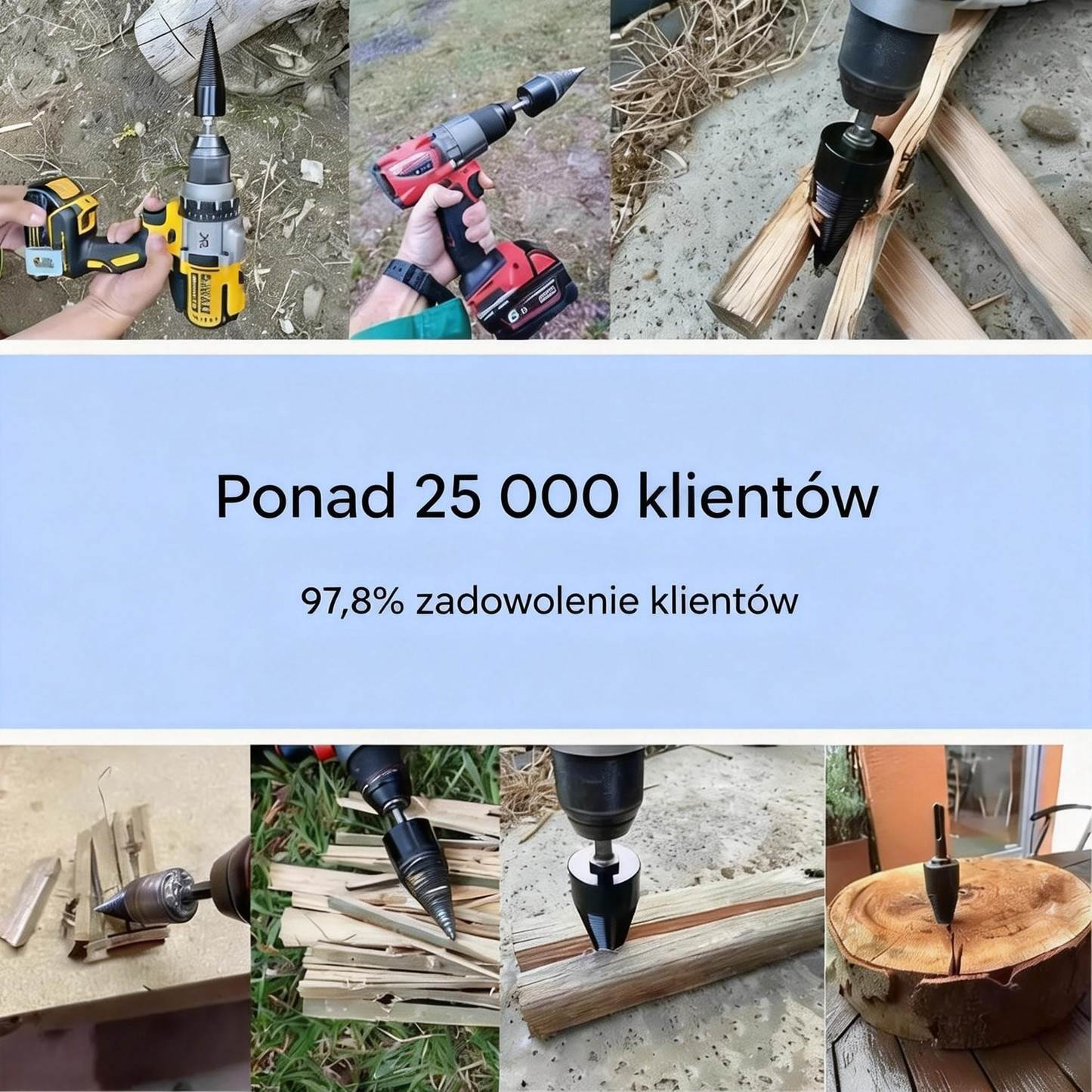 Bezbólowa wiertarka dla seniorów, ułatwiająca łamanie drewna