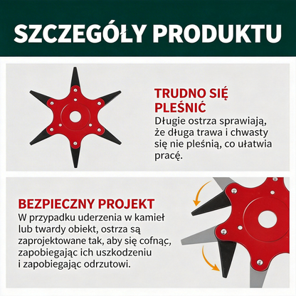 [🎉 Ekskluzywne dla członków ]Wzmocnione i trwałe uniwersalne 6-ostrzowe ostrze do kosiarki 🌿 mocne koszenie trawy i zarośli, ostre i wydajne 💪🔥