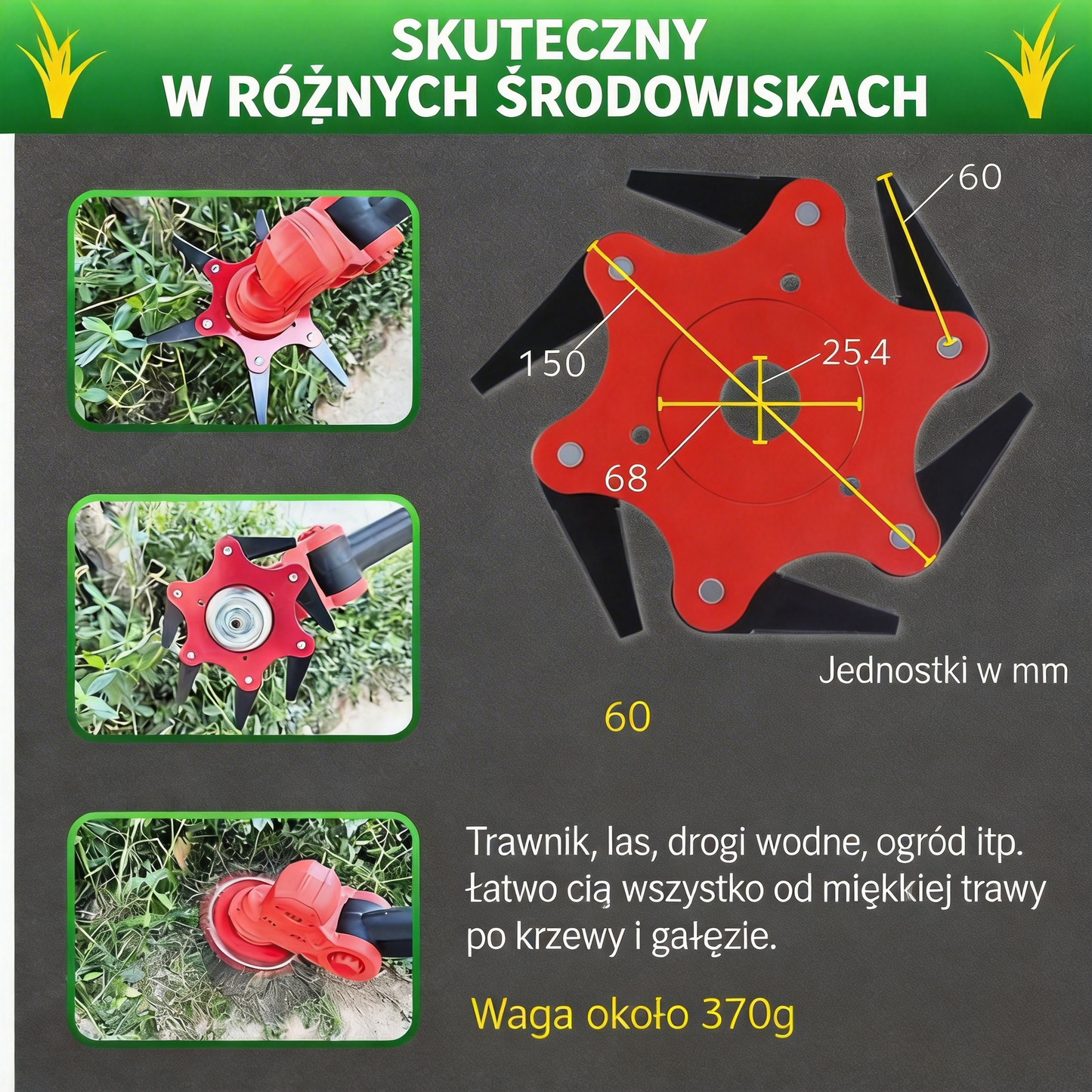 [🎉 Ekskluzywne dla członków ]Wzmocnione i trwałe uniwersalne 6-ostrzowe ostrze do kosiarki 🌿 mocne koszenie trawy i zarośli, ostre i wydajne 💪🔥