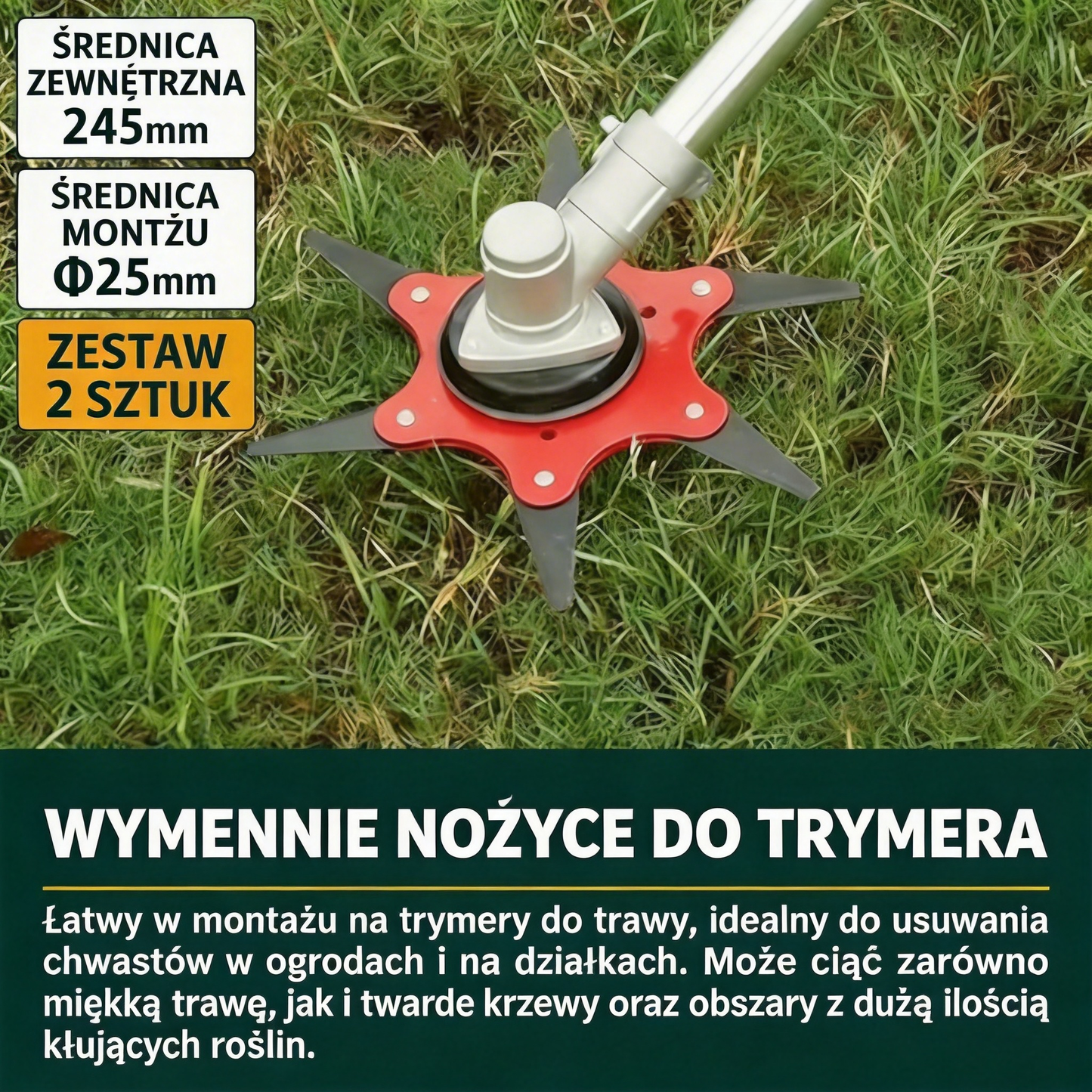 [🎉 Ekskluzywne dla członków ]Wzmocnione i trwałe uniwersalne 6-ostrzowe ostrze do kosiarki 🌿 mocne koszenie trawy i zarośli, ostre i wydajne 💪🔥