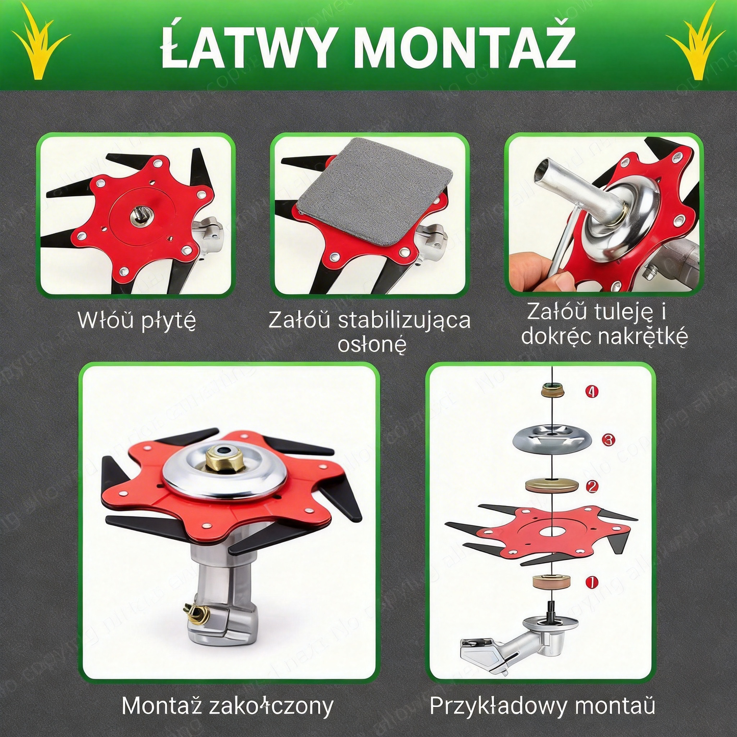 [🎉 Ekskluzywne dla członków ]Wzmocnione i trwałe uniwersalne 6-ostrzowe ostrze do kosiarki 🌿 mocne koszenie trawy i zarośli, ostre i wydajne 💪🔥