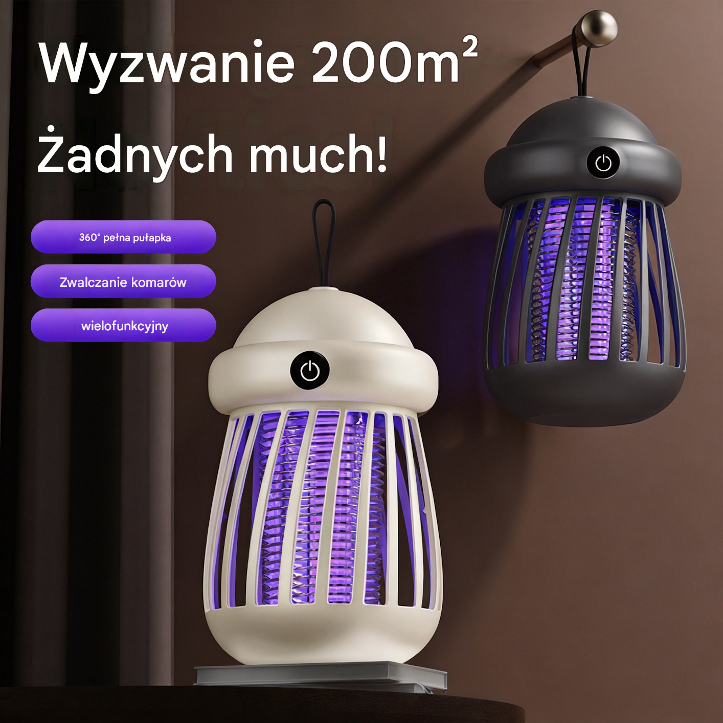 🌙 Letnia lampa UV na komary – cicha, zdrowa i skuteczna ochrona przez całą noc