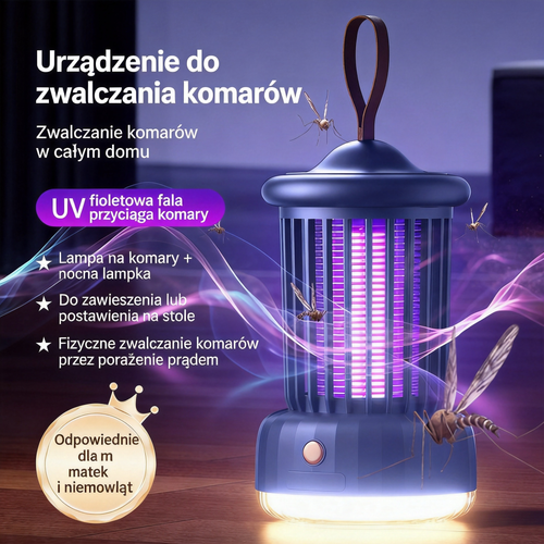 🦟 Wisząca lampa UV na komary – skuteczna, zdrowa i bezchemiczna ochrona ✨