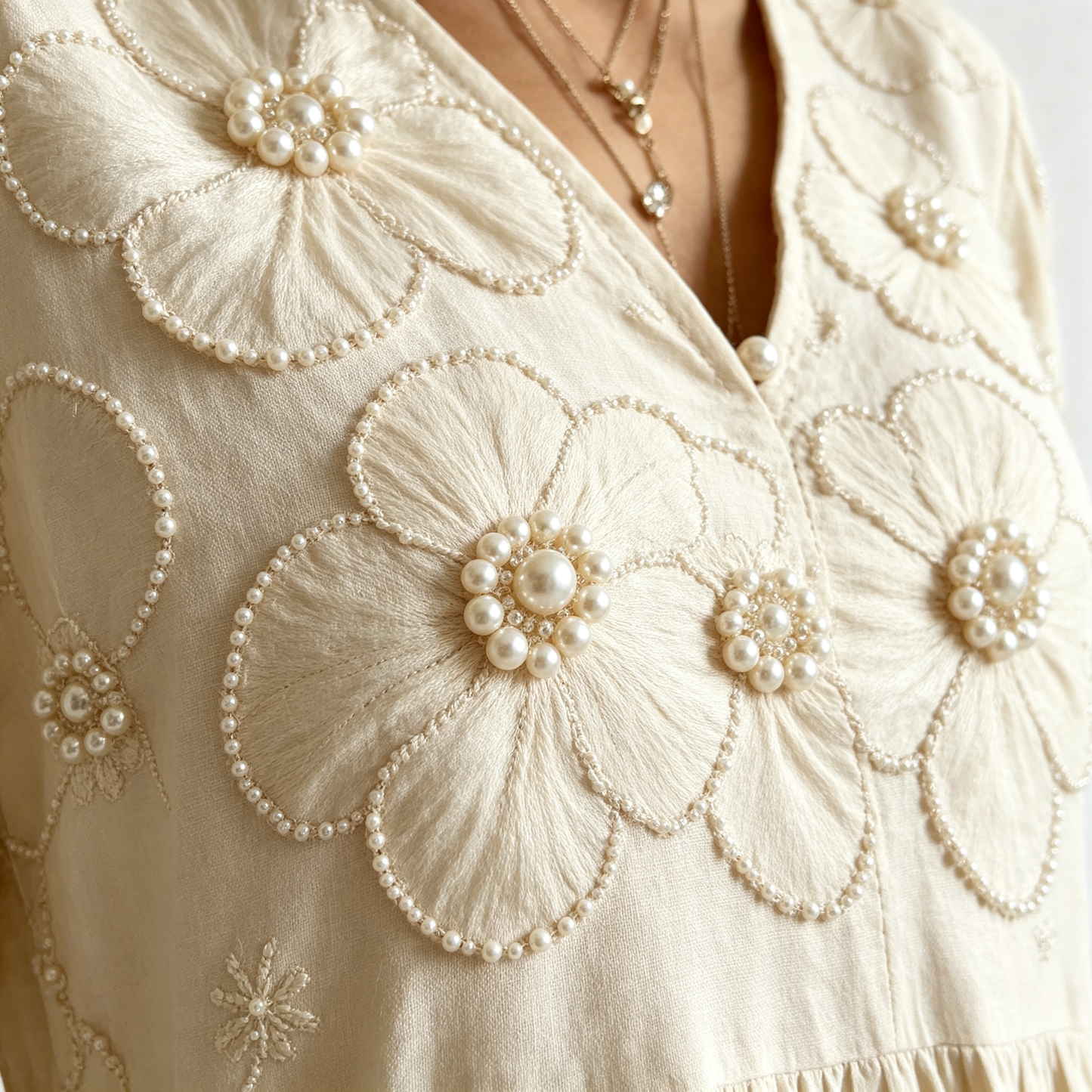 🎉 Ekskluzywna oferta dla członków ✨ Luksusowa letnia sukienka maxi z haftem perłowym dla kobiet w średnim wieku – elegancja i wygoda na każdą okazję