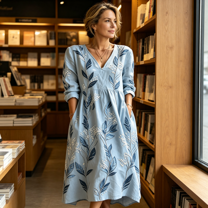🎉 Ekskluzywna oferta dla członków ✨ Luksusowa letnia sukienka maxi z haftem perłowym dla kobiet w średnim wieku – elegancja i wygoda na każdą okazję
