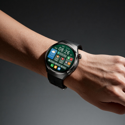 Smartwatch Bluetooth do kontroli zdrowia – monitorowanie poziomu cukru we krwi, snu, aktywności sportowej oraz wodoodporny okrągły design
