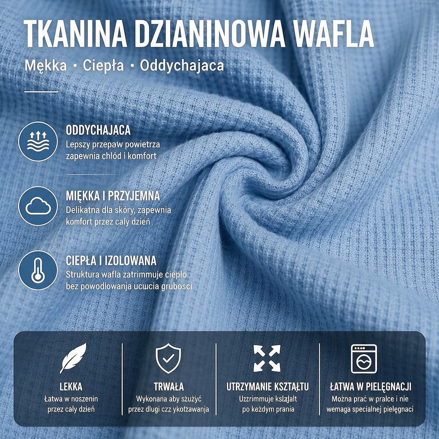 🔥 Męska bluza z kapturem na zamek – wygodna bluza waffle na co dzień i do aktywności sportowych